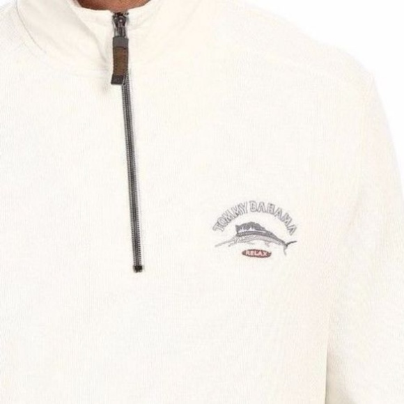 Tommy Bahama Sweatshirt Size M Pullover Sweater Aruba Off White Half Zip New - Picture 5 of 5